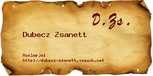 Dubecz Zsanett névjegykártya